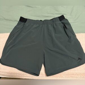 adidas Men's Athletic Shorts in Dark Green with Black Waistband